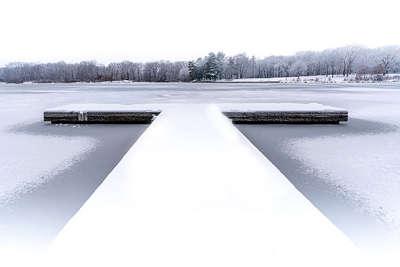 snowy pier